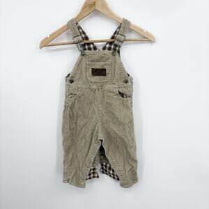Vintage OshKosh Baby B' Gosh Overalls 18 Month Corduroy Vestbak 90s Snap Granola